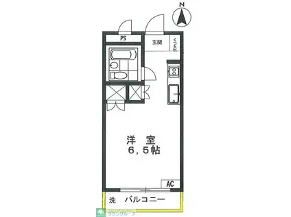 パイオニアヴィーナス(ワンルーム/2階)の間取り写真