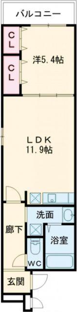 フジレジデンス(1LDK/2階)の間取り写真