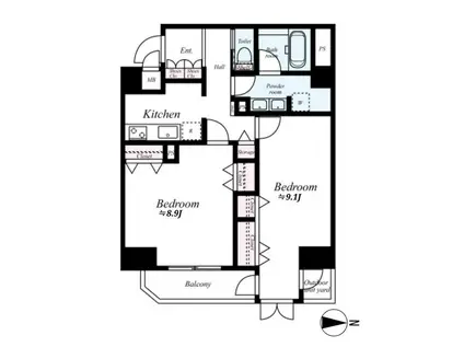 ステージファースト北千住(2K/8階)の間取り写真