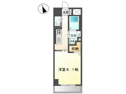 レジデンスアイリス医大南(1K/2階)の間取り写真