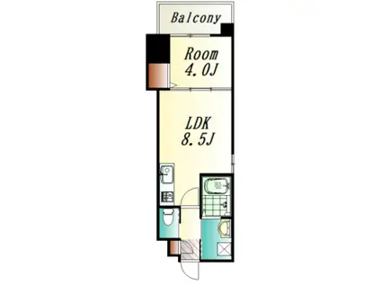 パレグレース己斐本町(1LDK/8階)の間取り写真