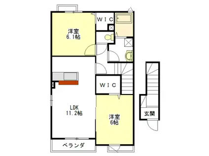 サニー・カーサI・II(2LDK/2階)の間取り写真