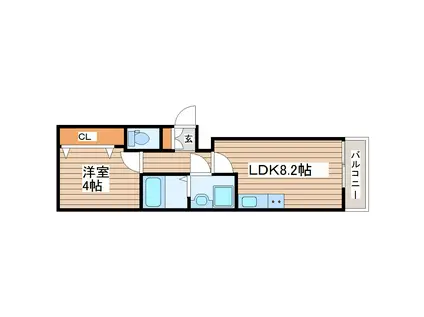 メルヴェイユ大和町(1LDK/2階)の間取り写真