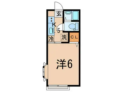メゾン西中延(1K/2階)の間取り写真