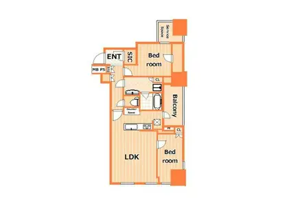 パークコート山下公園(2LDK/5階)の間取り写真