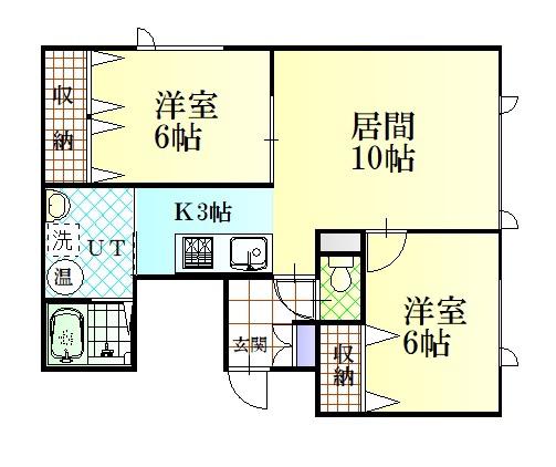 グランピアKAGURA610(2LDK/1階)の間取り写真