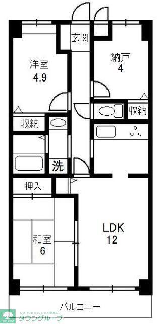 エルメゾン(2SLDK/2階)の間取り写真