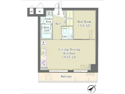 メゾンドタカヤ(1LDK/2階)の間取り写真