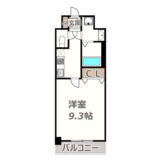 プロスペクト美章園(1K/5階)の間取り写真