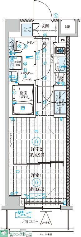 GENOVIA世田谷砧II(2K/2階)の間取り写真