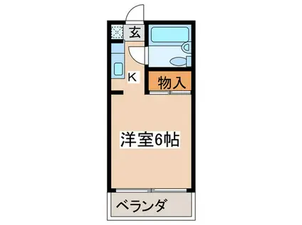 ハウス中村(1K/2階)の間取り写真