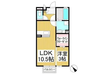 アザレアガーデン(1LDK/2階)の間取り写真