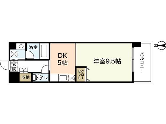 グレース島田本町(1DK/3階)の間取り写真