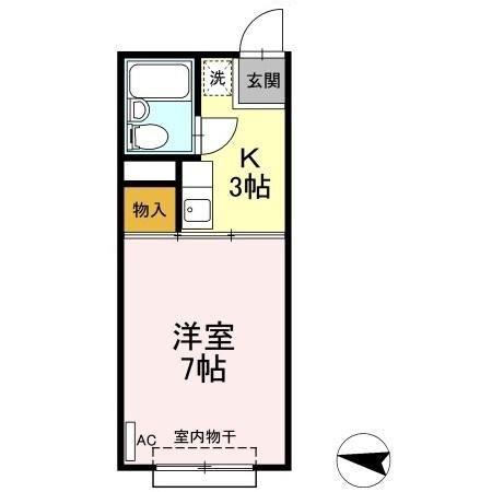 キャッスルハイツ(1K/1階)の間取り写真