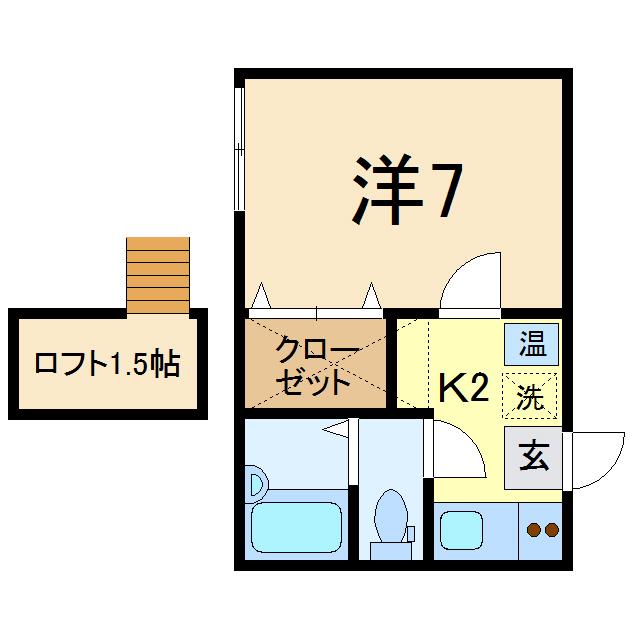 プレオハイツA(1K/1階)の間取り写真