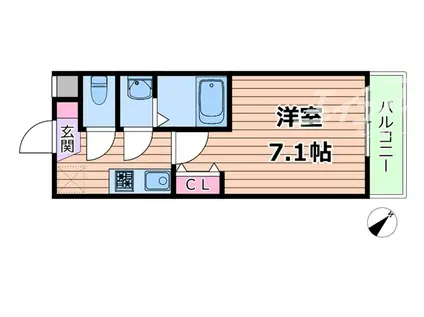 KORE・YIELD千里丘(1K/2階)の間取り写真