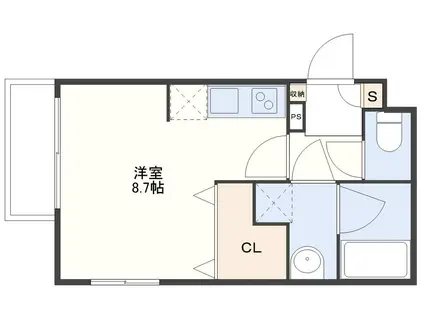 ビーコンヒルズ(ワンルーム/1階)の間取り写真