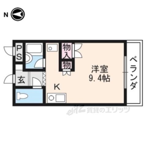 ブライトソレム3(1K/2階)の間取り写真