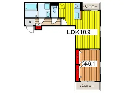 パインツリー(1LDK/1階)の間取り写真