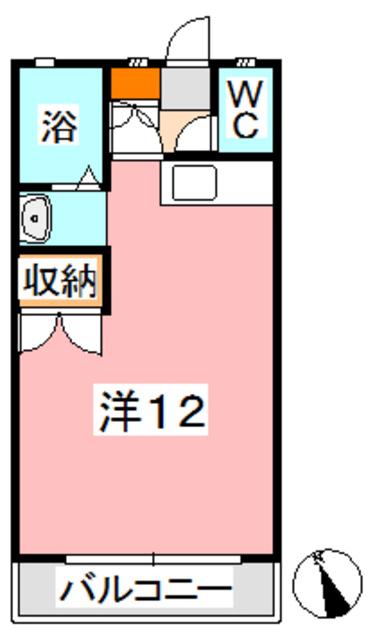 コートダジュールC(ワンルーム/2階)の間取り写真