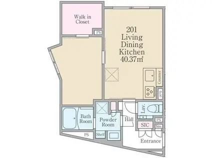 レーヴレジデンス本駒込(1LDK/2階)の間取り写真