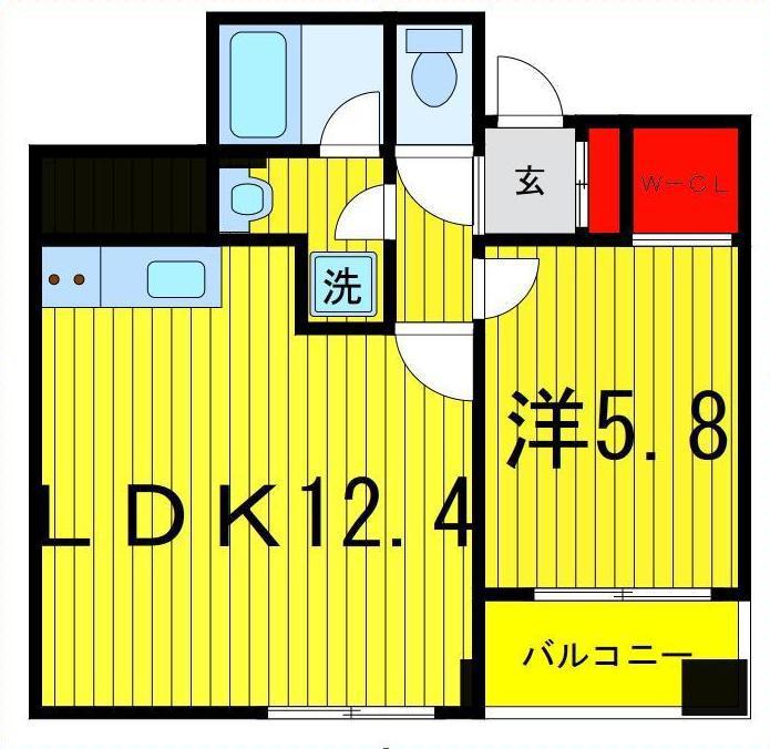PARK AYASE(1LDK/1階)の間取り写真