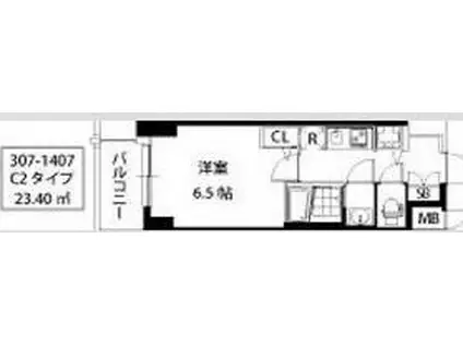 S-RESIDENCE江坂(1K/7階)の間取り写真