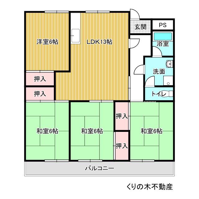 ルミウス常盤通(4LDK/10階)の間取り写真