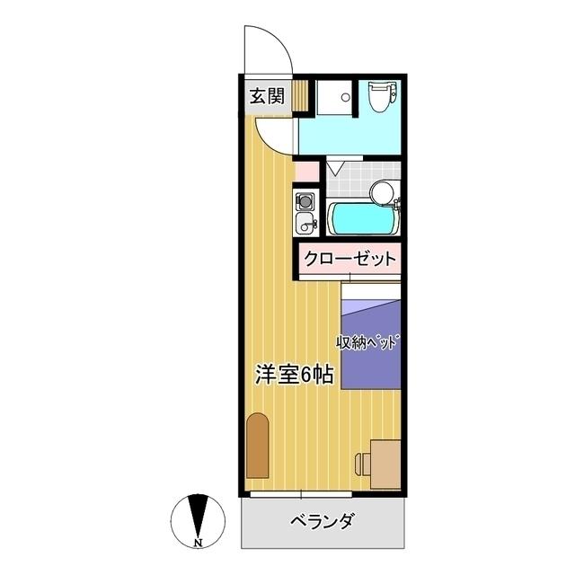 ホワイトプラムIII(ワンルーム/2階)の間取り写真