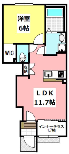 MONTER APA(1LDK/1階)の間取り写真