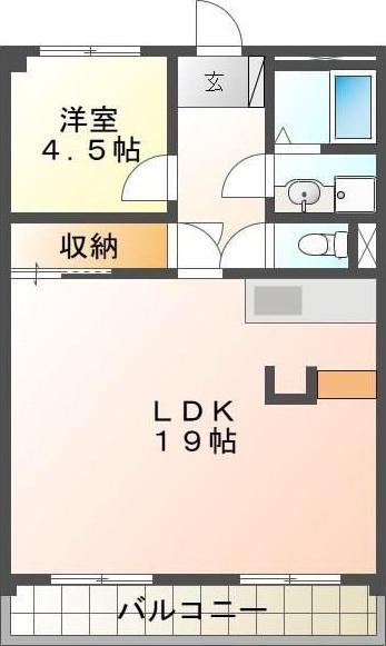 SUN HEIGHTS(1LDK/9階)の間取り写真