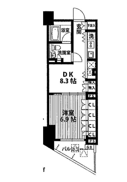 THE CONOE 代官山(1DK/6階)の間取り写真