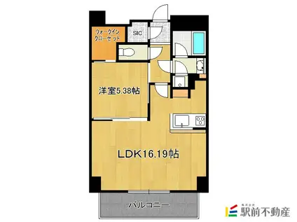 ROPPONMATSU VIEW APA(1LDK/13階)の間取り写真