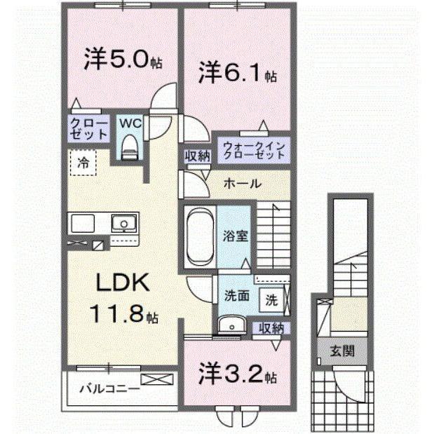 ルシール(3LDK/2階)の間取り写真