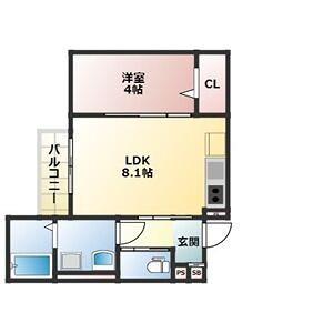 ALEGRIA淡路(1LDK/3階)の間取り写真