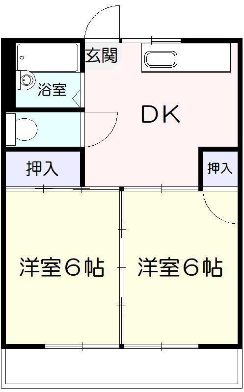 かがみマンション(2DK/3階)の間取り写真