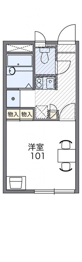 レオパレスウィステリア(1K/2階)の間取り写真