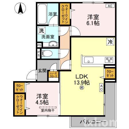 D-RESIDENCE南茨木(2LDK/3階)の間取り写真