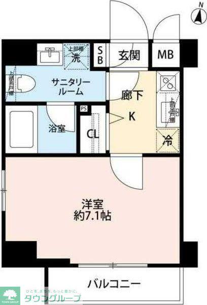 GRAND CONCIERGE 恵比寿(1K/7階)の間取り写真