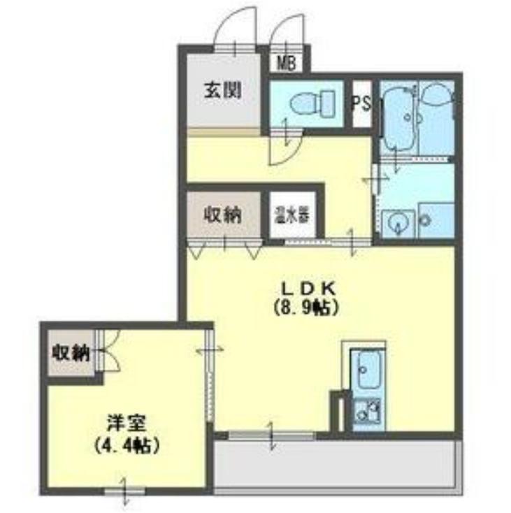 ボヌーリア(1LDK/3階)の間取り写真
