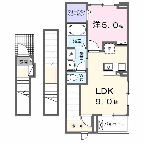 サイカス桟橋通(1LDK/3階)の間取り写真