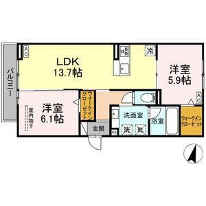 CELESTIA(2LDK/2階)の間取り写真