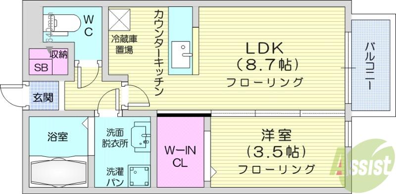 アットホーム佐澤2(1LDK/2階)の間取り写真