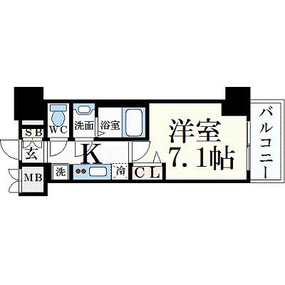 プレサンス久屋大通公園セラフィ(1K/14階)の間取り写真