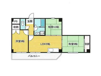 グレーシル鷹取(3LDK/7階)の間取り写真