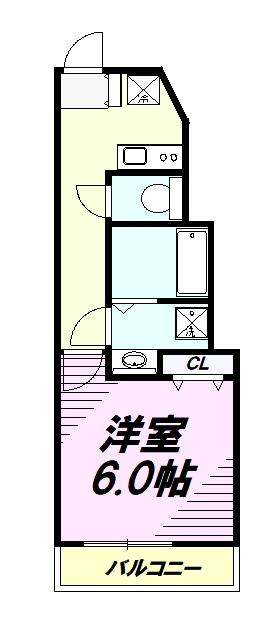 八王子北野町アパート(1K/3階)の間取り写真