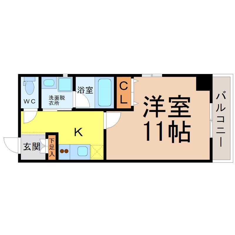 第15フクマルビル(1K/12階)の間取り写真