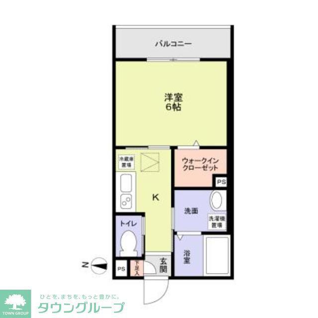 GARDEN TERRACE ウエスト(1K/1階)の間取り写真