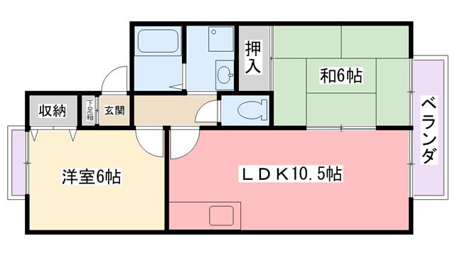 アーベント広田(2LDK/2階)の間取り写真