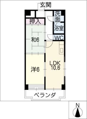 アーバンライフ中山(2LDK/4階)の間取り写真